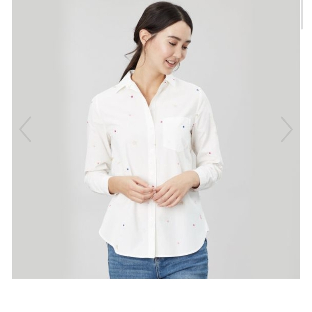 NWT Joules White Bailey Multispots Button-Up Shirt Sz.2